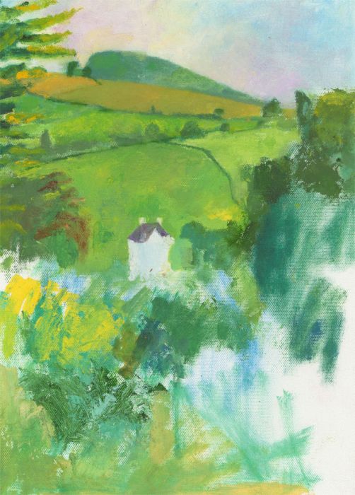 John Ivor Stewart PPPS (1936-2018) - Contemporary Acrylic, Cottage Landscape