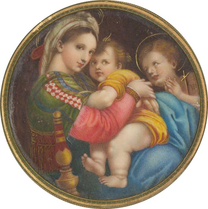 After Raphael - Fine Original Late 19th Century Watercolour, Madonna della Sedia