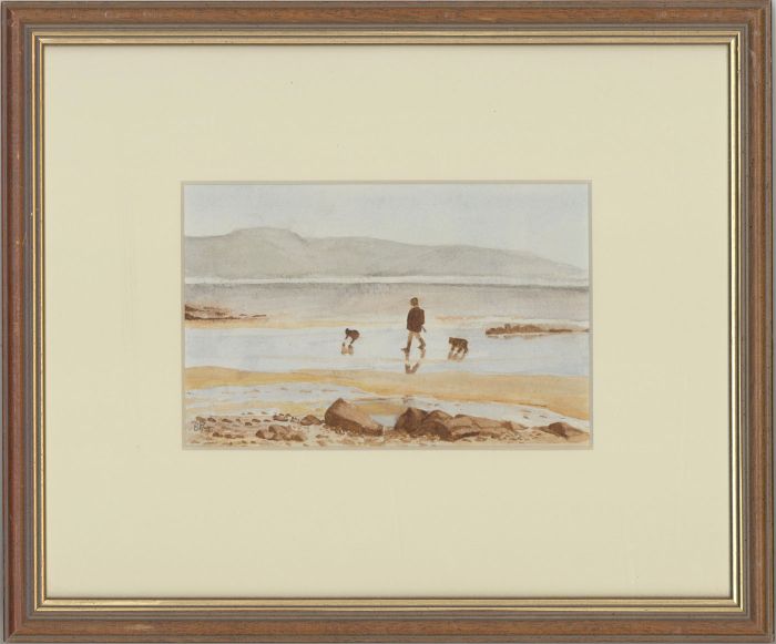 Barbara P. Morgan - Signed 20th Century Watercolour, Walking the Dogs