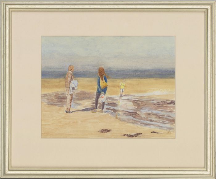 Barbara P. Morgan - Signed 20th Century Watercolour, A Walk on the Beach