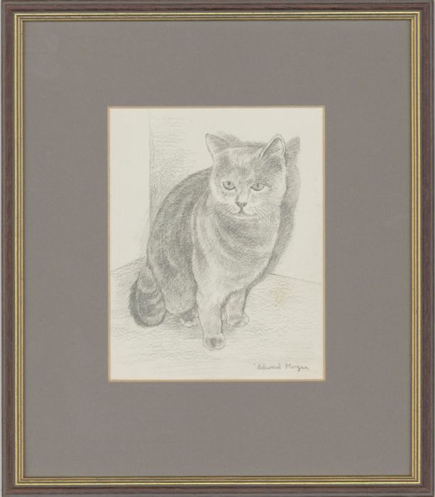 Edward Morgan (1933-2009) - Signed & Framed 20th Century Graphite Drawing, Topsy