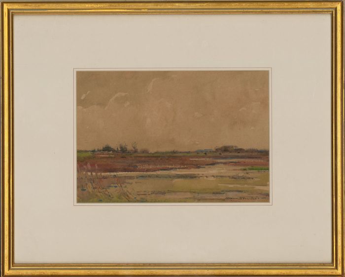 Kershaw Schofield (1872-1941) - Late 19th Century Watercolour, River Landscape