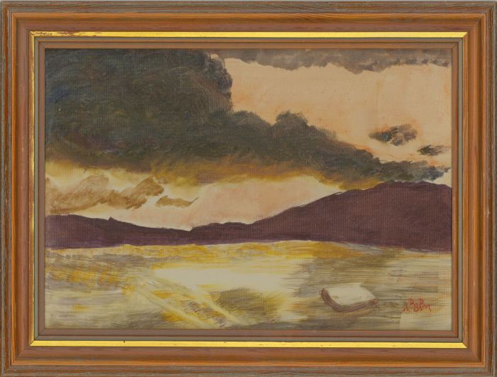 Barbara P. Morgan - Framed 20th Century Oil, Black Cloud Over Pembrokeshire