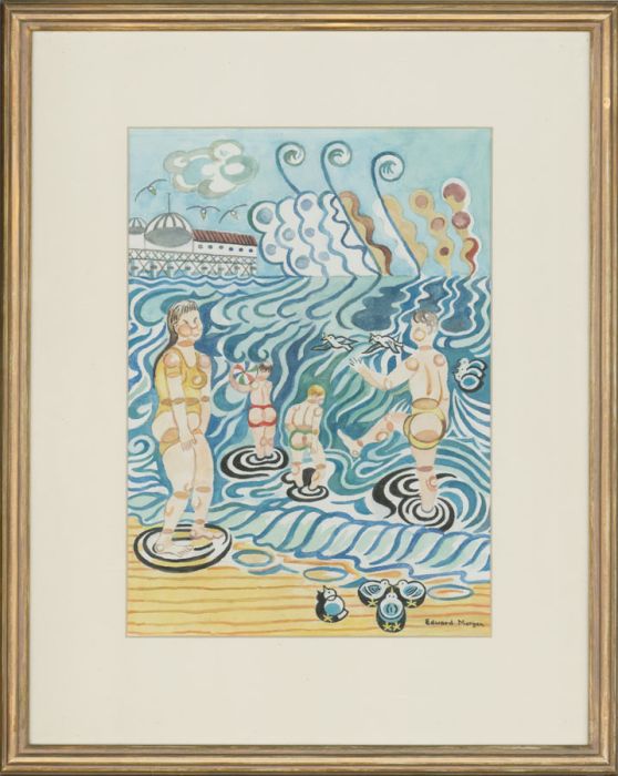 Edward Morgan (1933-2009) - Framed 20th Century Watercolour, The Paddlers