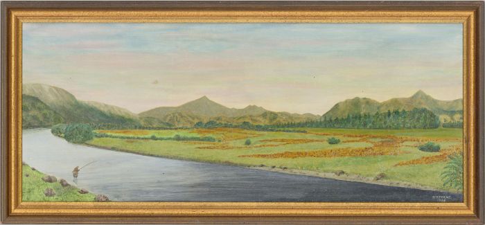 John E. Stephens - Framed 1986 Oil, The Afon Glaslyn, North Wales