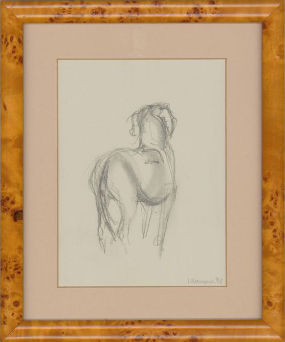 L. Kreman - 1992 Graphite Drawing, Portrait of a Dog