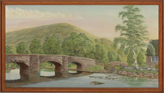 John E. Stephens - 1988 Oil, Fingles Bridge, Devon