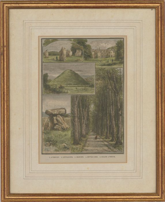 E. J. W. - Framed Early 20th Century Etching, Sights in Wiltshire