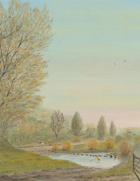 John E. Stephens - Signed 1988 Oil, River Fishing