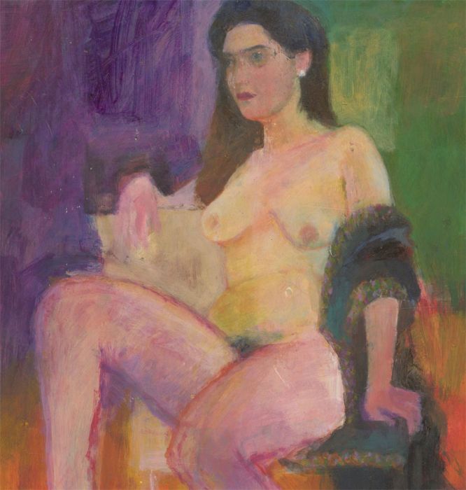 John Ivor Stewart PPPS (1936-2018) - Contemporary Oil, The Seated Nude Model