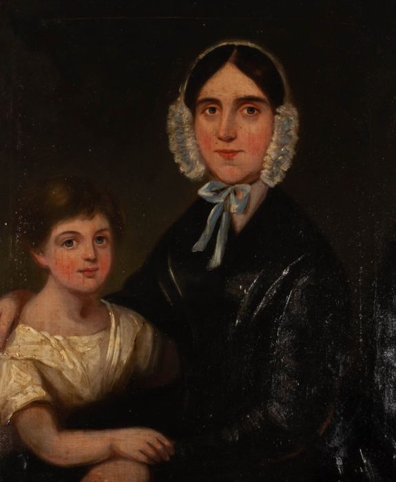 Fine Early 19th Century Oil - Portrait of a Mother and Child