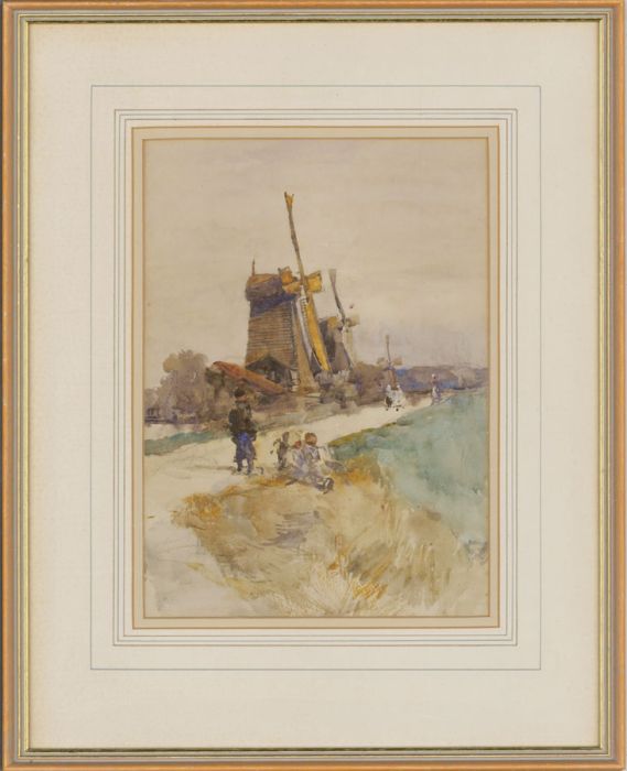 Attrib. Charles J. Watson (1846-1927) - Early 20th Century Watercolour, Windmill