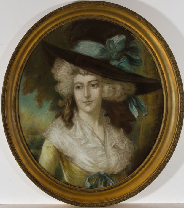 Framed Early 20th Century Pastel - The Duchess of Devonshire