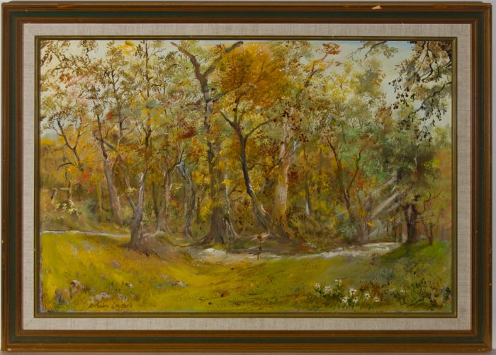 Anthony Laycock - Signed & Framed 20th Century Oil, Woodland by Warrick