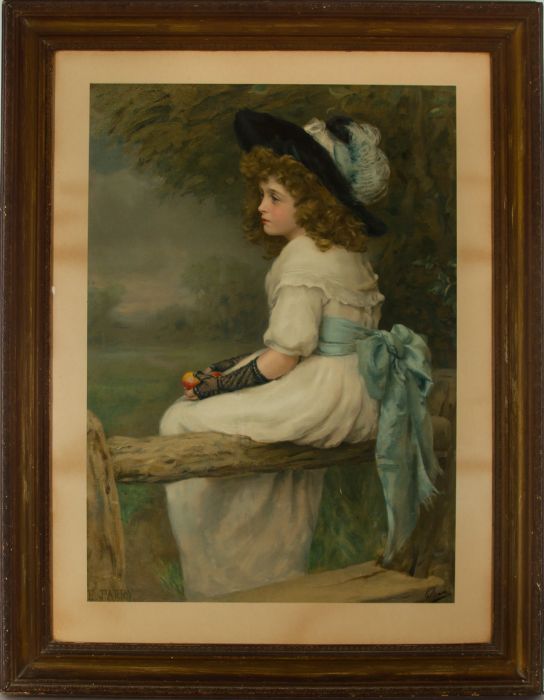 After Edward Patry - Large Framed Early 20th Century Lithograph, Daughter of Eve