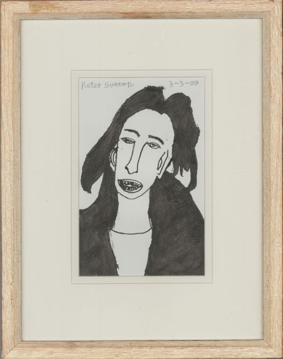 Peter Sutton - 2009 Pen and Ink Drawing, Portrait in Monochrome