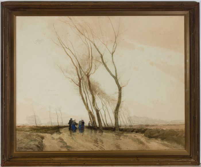 William Tatton Winter RBA (1855-1928) - Watercolour, The Winter Path