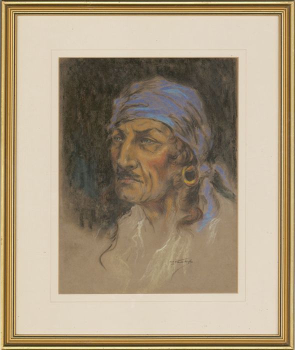 Raymond John Vandenbergh (b.1889) - Framed Pastel, Portrait of a Bandido