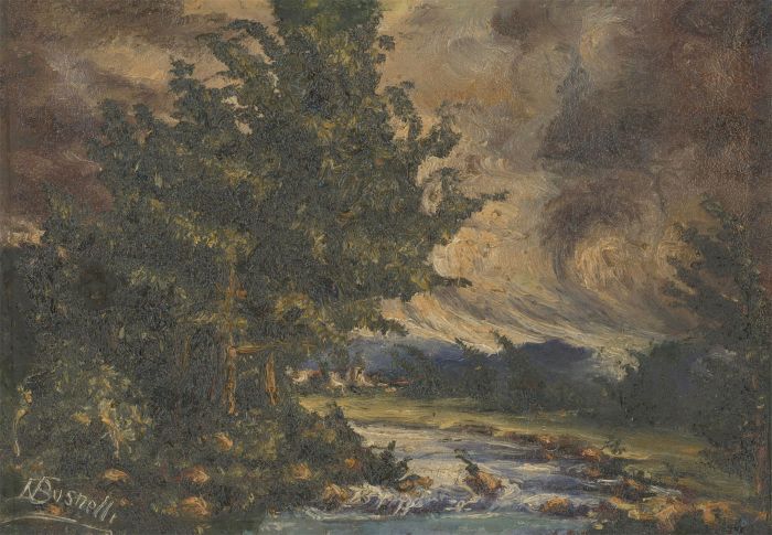A. Busnelli - Signed Early 20th Century Oil, Principle of a Thunderstorm