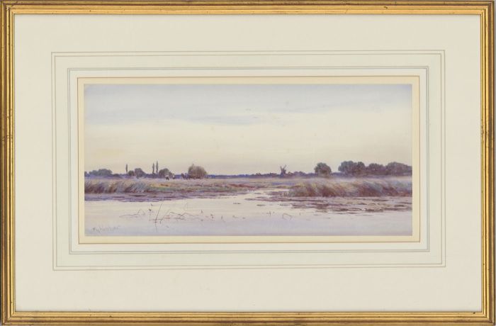 Robert Winter Fraser (1872-1930 - Framed Watercolour, Marshland Landscape
