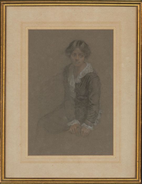 Framed Early 20th Century Pastel - Portrait of a Young Lady