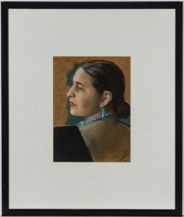 V.S. - Framed 20th Century Pastel, Spanish Dama