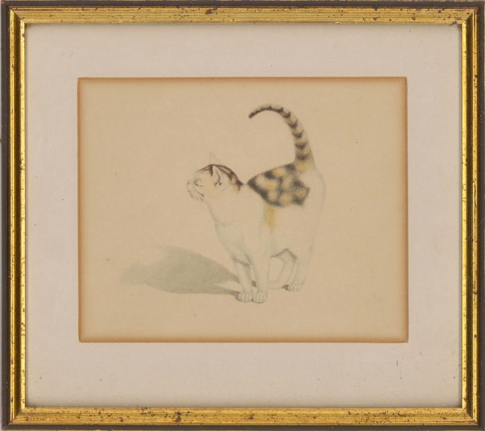 Gottfried Mind (1768-1814) - Framed 18th Century Watercolour, Calico Cat