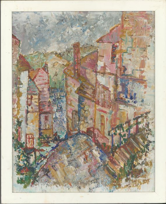 Stella Mary Edwards (b. 1915) - Signed & Framed 2003 Acrylic, St. Ives Street