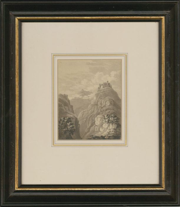 Framed Late 19th Century Watercolour - Rocky Valley Landscape