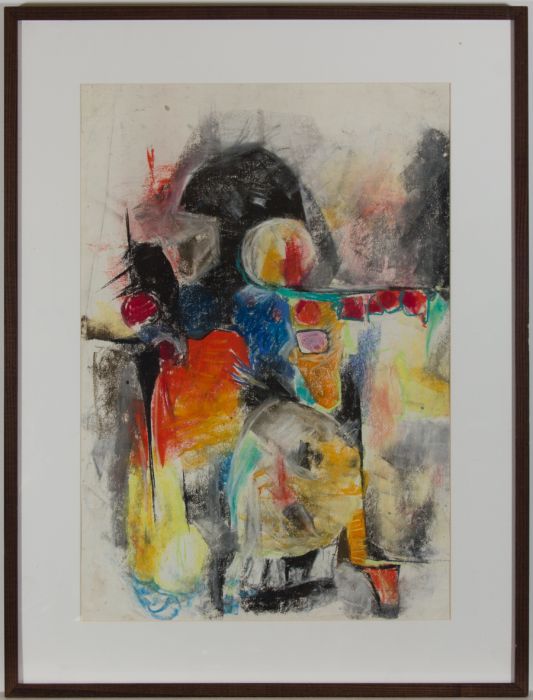 Cyril Mount (1920-2013) - Framed 1960s Pastel, Abstract Composition