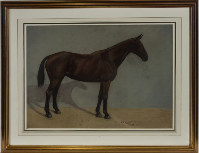 F. Prosser - Framed & Signed 1928 Pastel, Jane, Study of a Horse