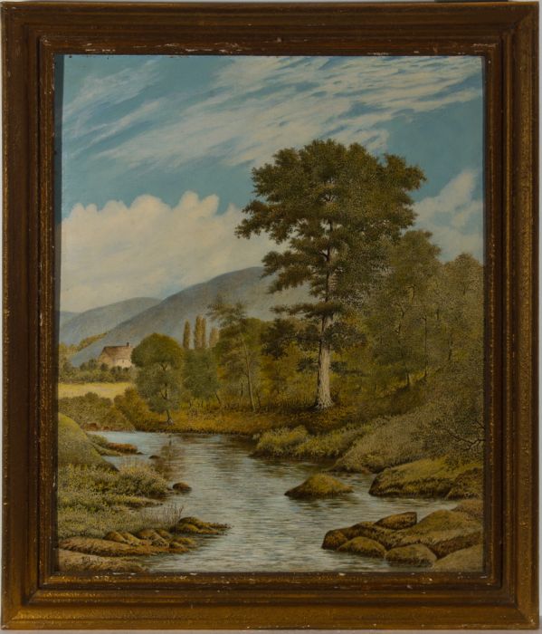 Herbert Oswald Lumby ARBSA (1884-1955) - 1950 Tempera, The Mill Stream