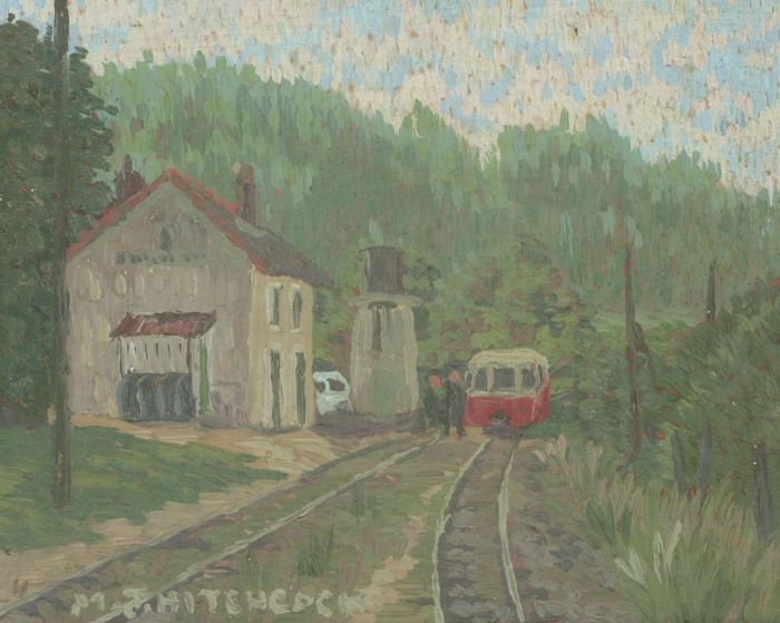 Malcolm J. Hitchcock RWA (1929-1998) - 20th Century Oil, La Gare, Bouciex le Roi