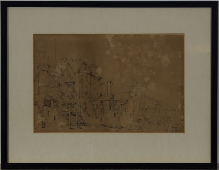 Attrib. Skinner Prout - Mid 19th Century Graphite Drawing, Chelsea Bridge