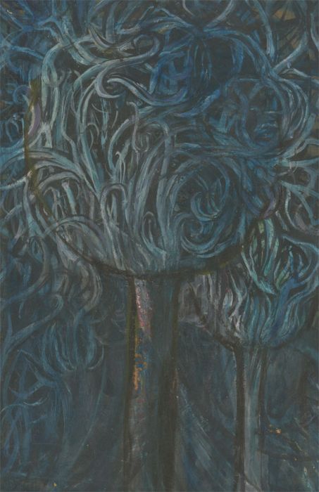 Margaret O. Hole (1919-2012) - Contemporary Oil, Abstract Study, Blue Swirl