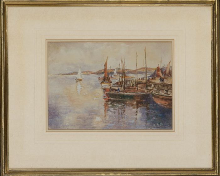 M.B. Strachan - 1985 Watercolour, Herring Fleet
