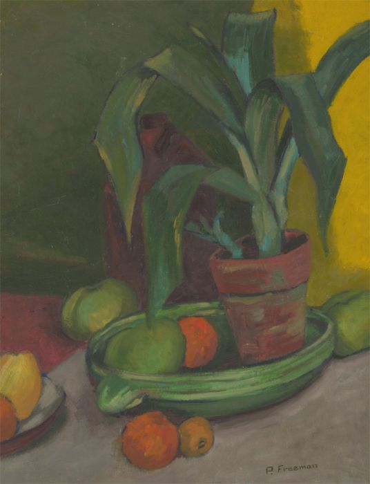 P. Freeman - Signed Mid 20th Century Oil, Indoor plant Still Life Study