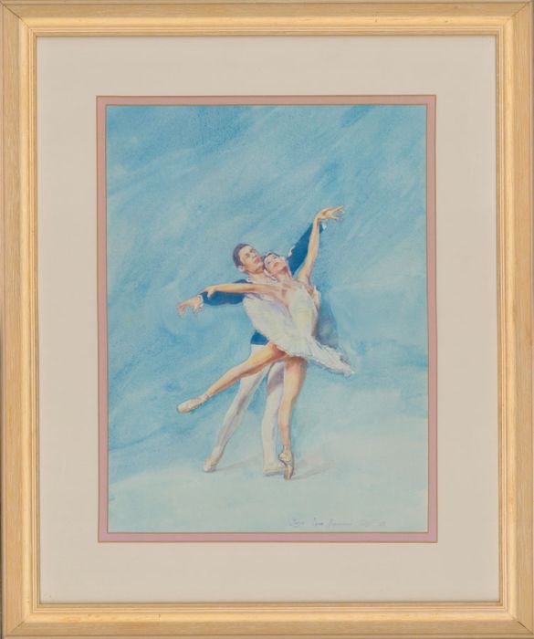 Framed 1995 Watercolour - Igor Borovikov, Pas de Deux