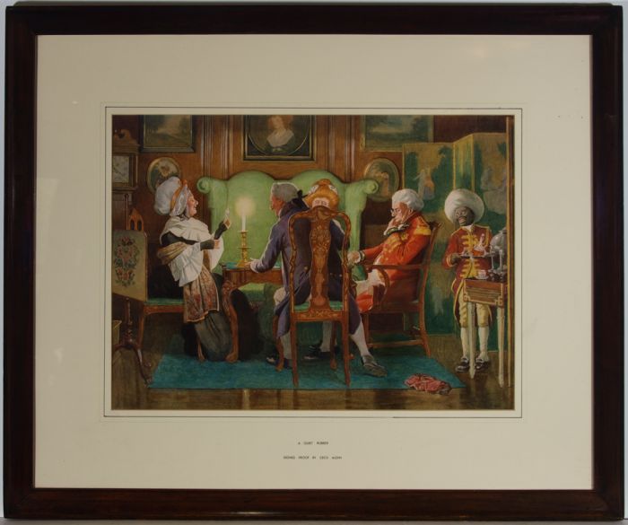 Cecil Aldin (1870-1935) - Framed Early 20th Century Lithograph, A Quiet Rubber