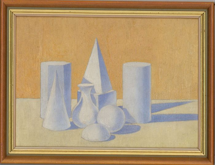 Henry E. Foster (1921-2010) - Framed Mid 20th Century Oil, Geometric Shapes