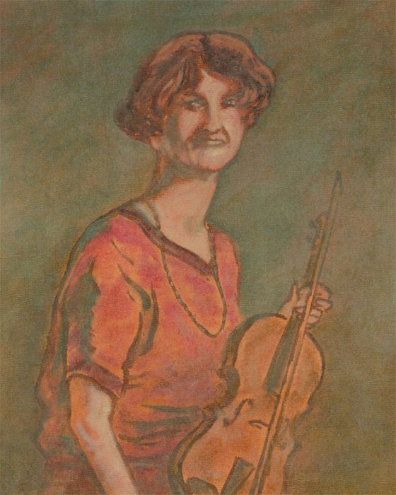 Henry E. Foster (1921-2010) - 20th Century Oil, Portrait of a Lady with a Violin