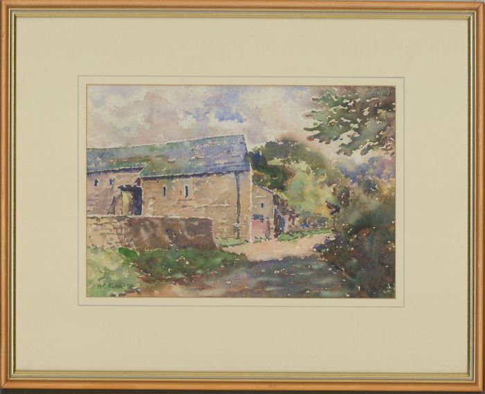 Henry E. Foster (1921-2010) - 1969 Watercolour, Farm Buildings, Littledale