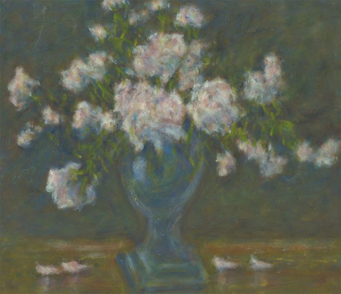 Henry E. Foster (1921-2010) - 20th Century Oil, White Flowers in Blue Vase
