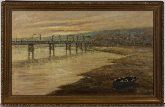 Henry E. Foster (1921-2010) - 1960 Oil, Greyhound Bridge, Lancaster
