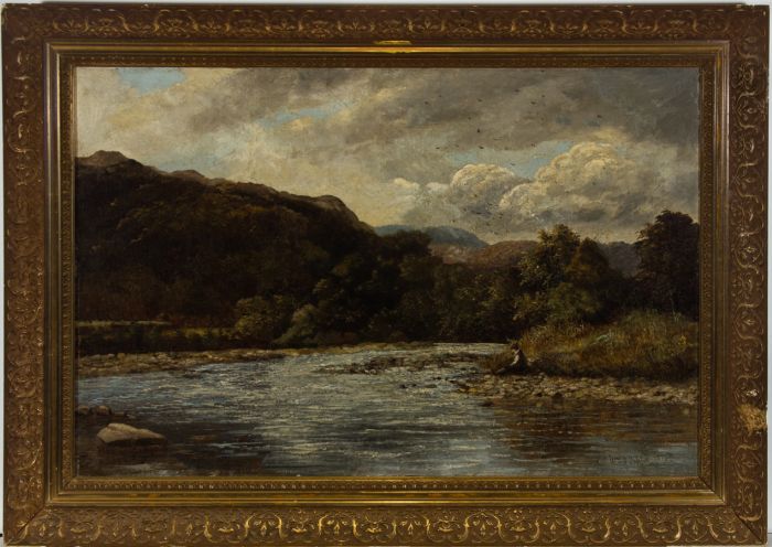 William Arthur Toplis (1857-1942) - Fine 1877 Oil, Beside the River
