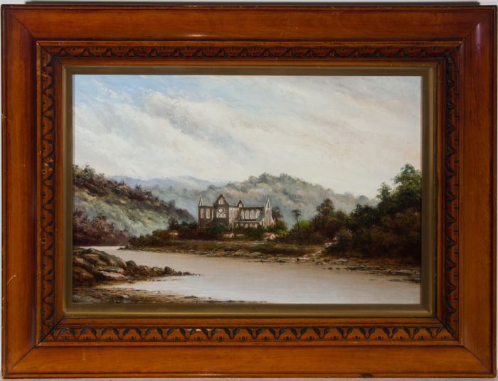Lowry Lewis (1850-1913) - Framed 1889 Oil, Tintern Abbey