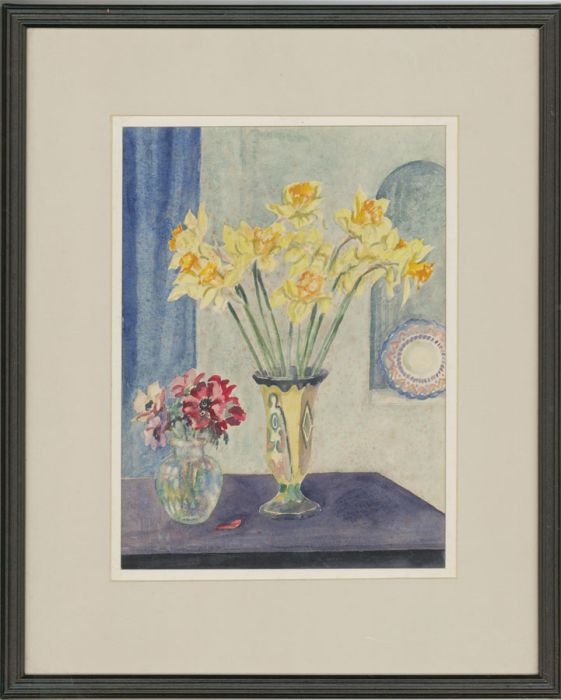 Henry E. Foster (1921-2010) - 2003 Watercolour, Still Life with Daffodil's