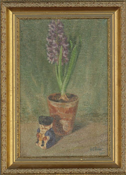 Henry E. Foster (1921-2010) - Framed 1969 Oil, Hyacinth with Toby Salt Cellar