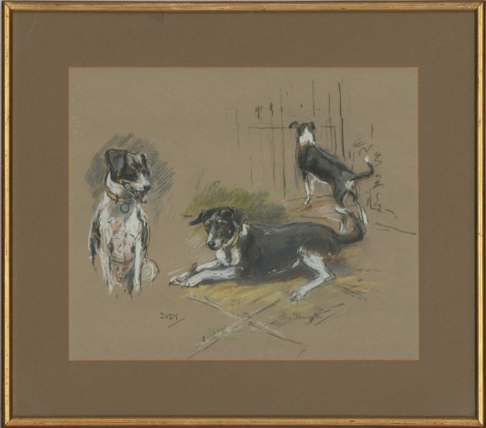 Nora Howarth - Signed & Framed 20th Century Pastel, Studies of Judy the Dog