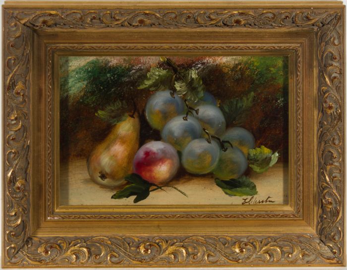 E. Chester - Early 20th Century Oil, Still Life, Autumn Fruit